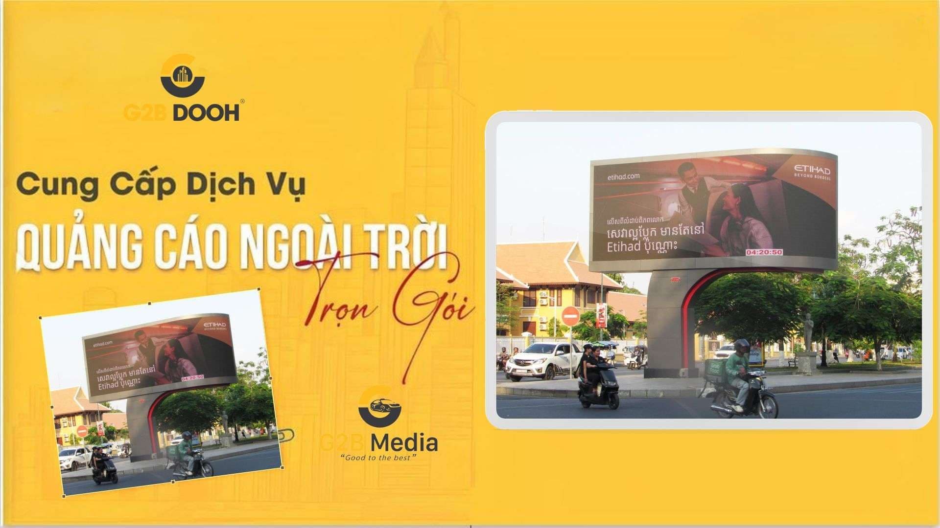 Chiến dịch truyền thông hãng hàng không Etihad Airways trên LED G2B Media