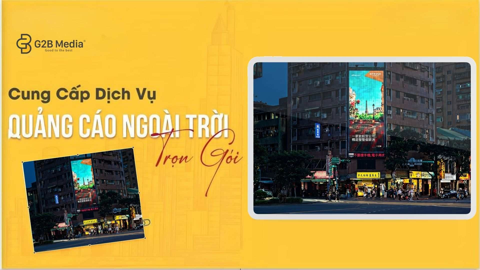 Quảng cáo màn hình LED Etihad tại Q Square Đài Loan